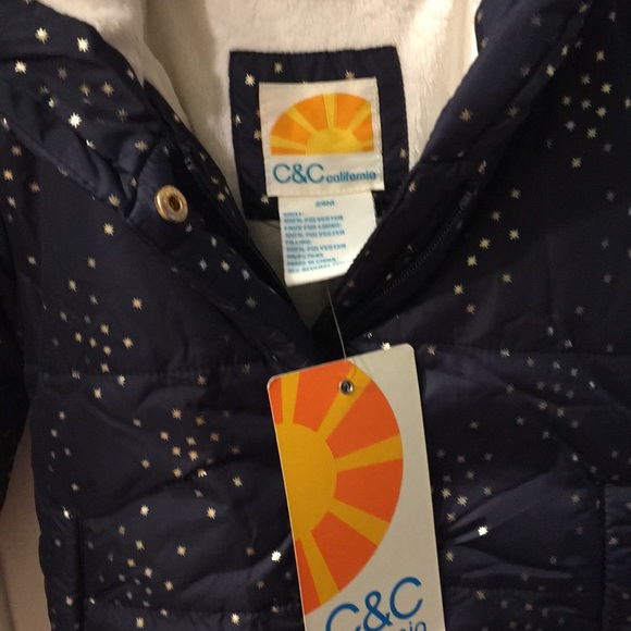 C & C California Puffer Coat with Stars - Picture 3 of 5